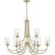 Waddingham 9 Light 35.4 inch Vintage Brass Chandelier Ceiling Light